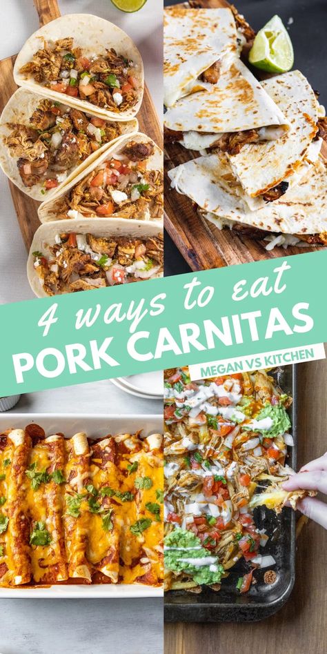 Meals With Carnitas, What To Do With Leftover Carnitas, Leftover Carnitas What To Do With, How To Eat Carnitas, What To Do With Carnitas Meat, Carnitas With Leftover Pulled Pork, Pork Carnitas Meal Ideas, Pork Carnitas Leftover Ideas, What To Serve With Pork Carnitas