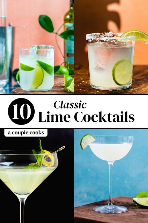 Here are all the best lime cocktails to try! Sample all the classics that star this zesty citrus fruit, from the daiquiri to the margarita. | cocktails | drinks | rum cocktails | gin cocktails | tequila cocktails | vodka cocktails | daiquiri | gimlet | margarita | mojito | moscow mule | piña colada | caipirinha | #lime #limecocktails #citrus #limedrinks #limemixeddrinks Cocktails With Lime, Vodka And Lime Cocktails, Lime Juice Cocktail, Limeaid Cocktail, Lime Vodka Cocktails, Lime Cocktails, Lime Drinks Cocktails, Lime Cocktail Recipes, Caipirinha Cocktail