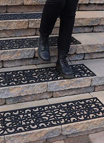 Rubber Stair Treads Non-Slip Outdoor 35”x10” (5-Pack) – Anti-Slip Step Mat: Amazon.ca: Tools & Home Improvement Rubber Stair Treads, Indoor Stairs, Outside Steps, Stairs Covering, Carpet Stair Treads, Stair Mats, Wooden Steps, Porch Steps, Stair Parts