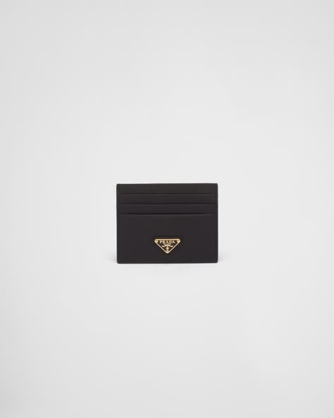 White Wallet, Small Leather Wallet, What In My Bag, Prada Saffiano, Luxury Purses, Leather Card Holder, Black Wallet, Prada Wallet, Triangle Logo