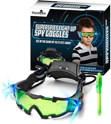 Amazon.com: STICKY LIL FINGERS Light-up Spy Goggles - Spy Gear for Kids - Play Secret Agent with Protective Adjustable Eyewear Toy That Lights Up in The Dark Plus Invisible Ink Pen Great Gift for Boys and Girls : Toys & Games Spy Gear For Kids, Invisible Ink Pen, Spy Glasses, Spy Kit, Spy Party, Spy Gear, Nerf Toys, Kids Toys For Boys, Finger Lights