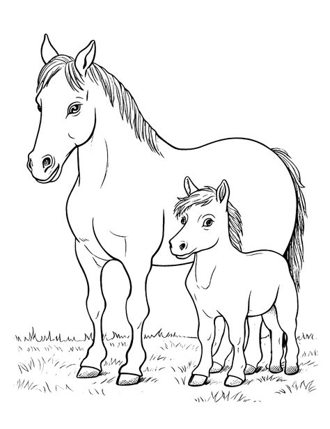 Horse Coloring Pages Free Printable, Horse Face Paint, Printable Horse Coloring Pages, Easy Horse Drawing, Farm Animals For Kids, Christmas Shoebox, Horse Coloring Books, Mom Coloring Pages, Wild Horses Mustangs