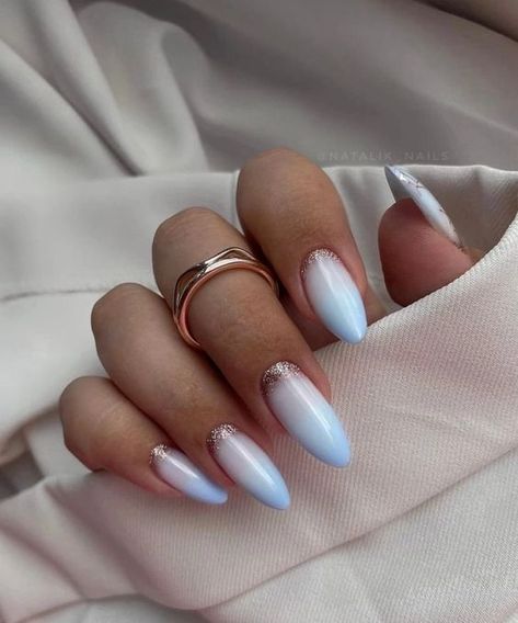 Ombre Nails 2024 Trends, June Nails Ideas 2024 Almond, Ombre Nail Art Designs 2024, Spring Nails 2024 Trends Ombre, Ombré Nails With Design, Summer Nail 2024 Trends Almond, May Nails, Ombre Nails Glitter, Gel Toe Nails