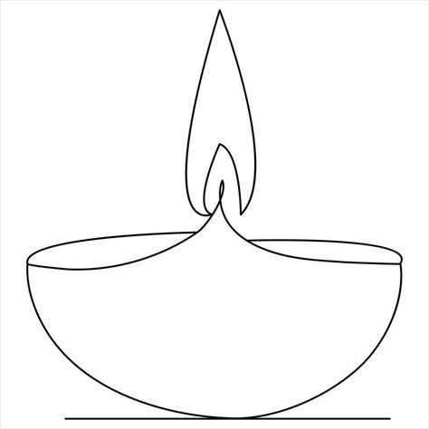 Continuous single line art drawing of candle and minimalist outline vector art drawing Candle Outline Drawing, Candle Outline, Candle Minimalist, Diwali Design, Single Line Art, Line Art Drawing, Minimalist Drawing, Tree Saw, Heart Tree