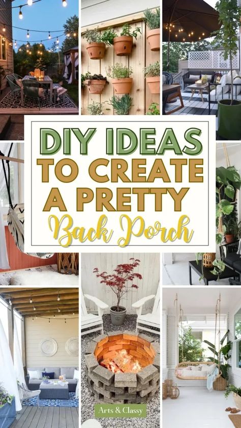 Whether you're a seasoned DIYer or just starting out, our collection of 15 back porch ideas will help you turn your outdoor space into a stunning oasis. Discover budget-friendly tips and tricks to elevate your porch game today! Diy Back Porch Ideas, Diy Back Porch, Back Porch Oasis, Porch Oasis, Backyard Furniture Diy, Christmas Photos Outfits, Christmas Fireplace Mantels, Porch Wall Decor, Diy Porch Decor