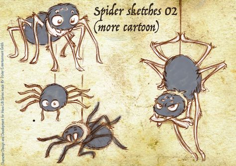 Spider Cartoon Illustration, Spider Character Design Animal, Cute Spider Sketch, Spider Cute Art, Cute Spiders Drawings, Cute Spider Cartoon, Spider Illustration Cute, Spider Cute Drawing, Cute Spider Art