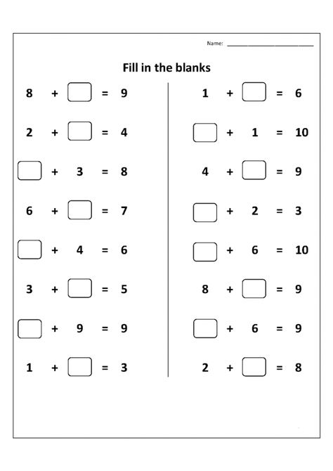 1st Grade Worksheets - Best Coloring Pages For Kids Kindergarten Math Sheets, Math Addition Worksheets, First Grade Math Worksheets, Maths Worksheets, Math Sheets, First Grade Worksheets, 2nd Grade Math Worksheets, Missing Numbers, 1st Grade Math Worksheets