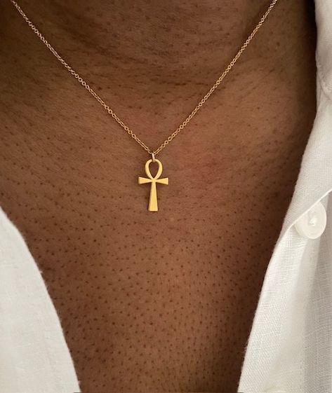 Life In Ancient Egypt, Gold Dainty Necklace, Xoxo Jewelry, Cross Necklace Gold, Ankh Symbol, Key Of Life, Egyptian Ankh, Ankh Necklace, Ankh Cross