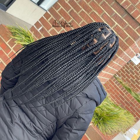 Knotless Mid Back, Knotless Box Braids Mid Back Length, Knotless Box Braids Big, Box Braids Mid Back Length, Braids Mid Back Length, Box Braids Big, Cute Braid Styles, Large Knotless Box Braids, Large Knotless