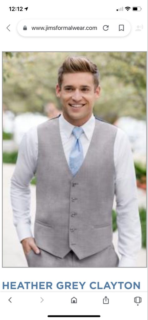 Gray Suit Blue Vest, Groomsmen Attire Grey Vest, Gray Vest And Pants Groomsmen, Gray Vest Groomsmen, Groomsman Grey Vest, Groom Vest, Yellow Boutonniere, Groomsmen Vest, Vest Outfits Men