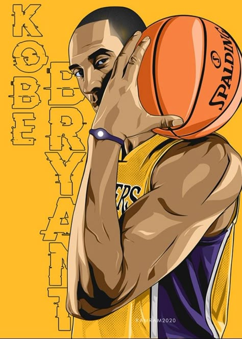 Kobe Bryant Art Illustration, Kobe Bryant Drawing Easy, Kobe Illustration, Kobe Bryant Cartoon, Kobe Bryant Illustration, Kobe Painting, Kobe Art, Kobe Bryant Art, Kobe Bryan