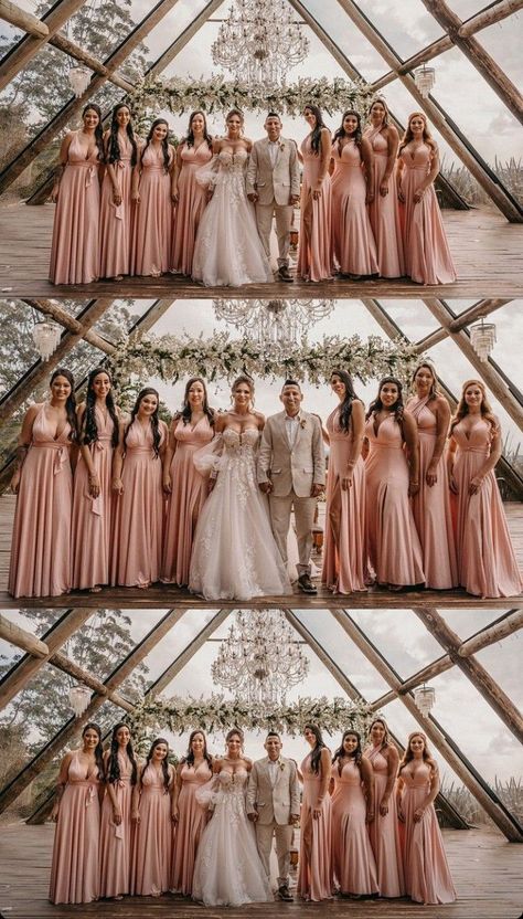 Champagne Pink Bridesmaid Dress, Champagne Wedding Themes, Wedding Theme Color Schemes, Dusty Pink Bridesmaid Dresses, Fall Wedding Color Schemes, Blush Pink Bridesmaid Dresses, Wedding Parties Colors, Rose Gold Bridesmaid, Gala Outfit