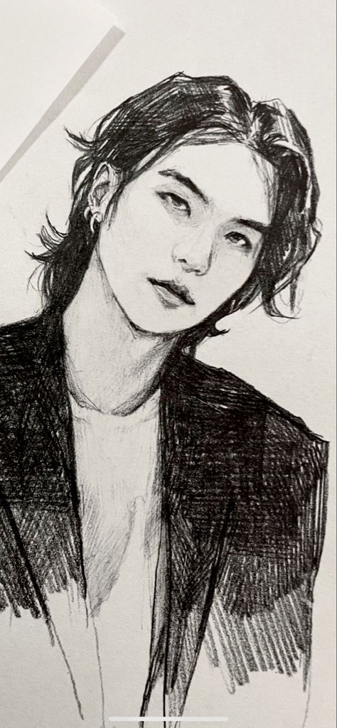 Yoongi Reference Photo, Yoongi Eyes Drawing, Loki Drawing, Human Figure Sketches, Man Anime, Manga Drawing Tutorials, Face Sketch, Figure Sketching, Art Tools Drawing