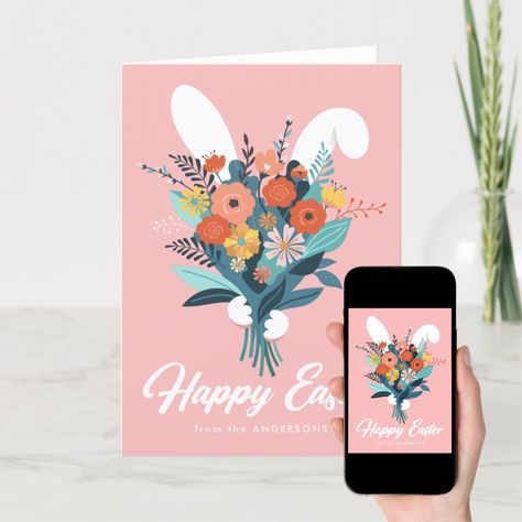 Bunny Bouquet, Spring Flowers Bouquet, Bouquet Cute, Easter Greeting, Easter Goodies, Easter Greeting Cards, Easter Holiday, Easter Crafts Diy, Easter Card