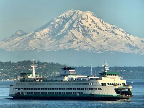 Washington State Ferry, Northwestern Gothic, Greys Aesthetic, Seattle Wallpaper, Pantone Challenge, Seattle Ferry, Wenatchee Washington, Mermaid Stories, 2024 Moodboard