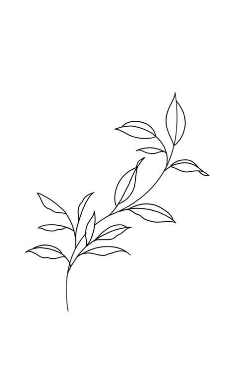 Cute Vines Drawing, Line Art Plant Tattoo, Floral Line Drawing Simple, Line Art Drawings Plants, Line Flower Tattoo Simple, Plant Tattoo Drawing, Abstract Plant Tattoo, Flower Outline Drawing Simple, Vine Line Drawing