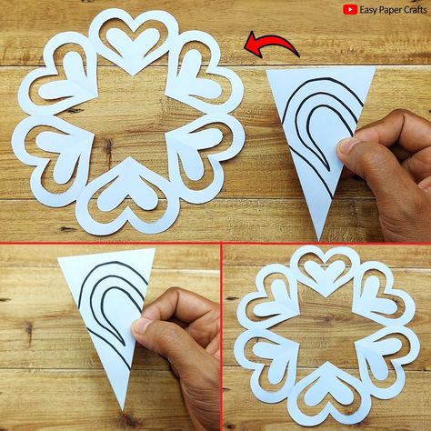 DIY Craft Projects for Kids: Get Creative Today! Christian Banner, Cupid Craft, Diya Decoration, Snowflake Cutouts, Christmas Christian, Paper Snowflake, Origami And Kirigami, Paper Cut Design, Paper Craft Tutorials