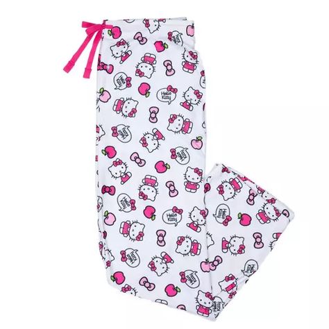 Hello Kitty Pajama Pants, Hello Kitty Pants, Sanrio Clothes, Y2k Hello Kitty, Kitty Clothes, Hello Kitty Clothes, Cute Pajama Sets, Pink Pajamas, Hello Kitty Birthday