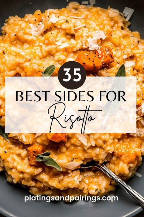 What To Serve With Risotto, Risotto Side Dish, Best Risotto Recipes, Risotto Butternut, Risotto Dinner, Shaved Brussel Sprout Salad, Lemon Risotto, Grilled Broccolini, Best Risotto