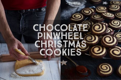 With perfect spirals of chocolate and vanilla, my melt-in-the-mouth Chocolate Pinwheel Cookies are as good to look at as they are to eat. Try the recipe now! Butter Substitute Baking, Chocolate Pinwheel Cookies, Pinwheel Cookies Christmas, Rouladen Recipe, Beef Rouladen, German Christmas Cookies, German Cake, Pinwheel Cookies, German Baking