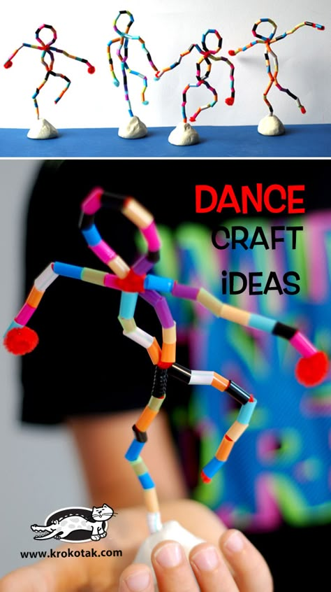 krokotak | Dance craft ideas Dance Crafts, Dance Camp, Children Activities, Camping Crafts, Camping Art, Craft Activities For Kids, Art Classroom, Elementary Art, Summer Crafts