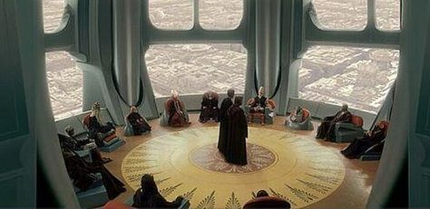 Jedi Council Chamber Sci Fi Wizard, Star Wars Jedi Temple, Jedi Council Members, Adi Gallia, Star Wars Locations, Star Wars Shifting, Jedi Council, Jedi Temple, Council Chamber