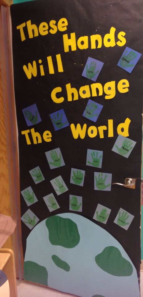 These Hands Will Change The World.    👐🌎 Boosterthon World Changers, World Changers Bulletin Boards, The Future Of The World Is In This Room, World Changers Classroom Theme, Future World Changers Bulletin Board, Change The World Bulletin Board, Small Hands Change The World, Future World Changers Classroom, World Changers Classroom Door