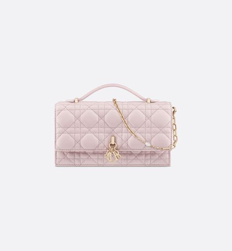 My Dior Mini Bag Pale Pink Cannage Lambskin | DIOR Dior Small Caro Bag, My Dior Mini Bag, Doir Bags Mini, Dior Pink Bag, Pink Dior Bag, Dior Mini Bag, Expensive Purses, Dior Purse, Ideal Day