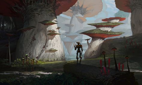 Forest Concept Art, Forest Concept, Art Mushroom, Mushroom Forest, Environment Art, Fantasy Forest, Fantasy Art Landscapes, Environmental Art, Online Gallery