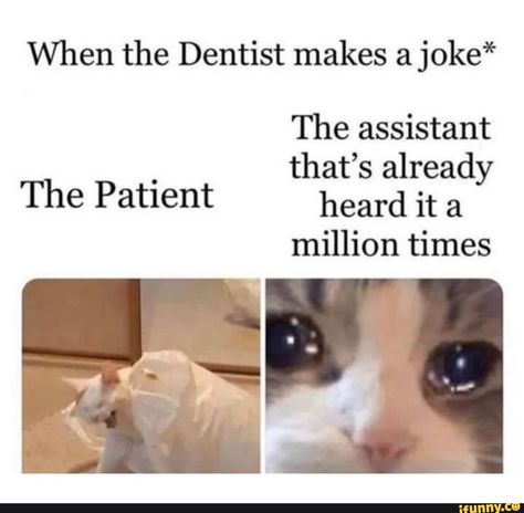 When the Dentist makes a joke* million times - iFunny :) Dental Assistant Humor, Dentist Jokes, Dental Assisting, Dental Jokes, Dental Fun, Dentist Humor, Hilarious Photos, Dental Humor, Memes Humor