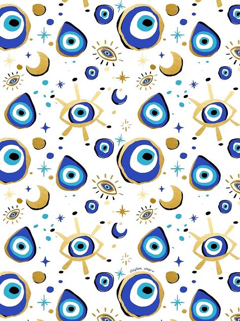 "Blue and Gold Evil Eye" Canvas Print by ArezuCo | Redbubble Evil Eye Blue Aesthetic, Evil Eye Color Palette, Evil Eye Screen Saver, Evil Eye Instagram Highlight Icon, Evil Eye Cover Photo, Anti Evil Eye Wallpaper, Gold Evil Eye Wallpaper, Evil Eye Desktop Wallpaper, Evil Eye Art Wallpaper