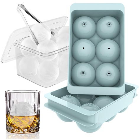 PRICES MAY VARY. Easy to Fill：WIBIMEN large ice cube mold is a breeze to fill! Simply pour your liquid into the mold, and then close the lid to squeeze out extra water. No need to fill each individual cube with the little funnels or slow the stream of water to fill it up through small holes Easy to Remove：The unique design of the round ice tray makes ice balls easier to release than soft silicone ice ball maker. All you have to do is twist the ice trays for freezer and you'll get perfectly shape Round Ice Cube Tray, Whiskey Ice Cubes, Large Ice Cube Tray, Round Ice Cubes, Sphere Ice, Whiskey Ice, Ice Ball Maker, Round Ice, Ice Trays