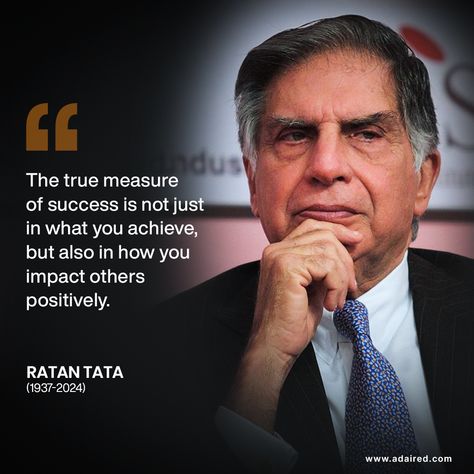 Ratan Tata's legacy goes beyond business—it's a testament to the power of compassion, innovation, and unwavering integrity. His absence leaves an undeniable void in the hearts of millions. Let’s carry his torch forward and build a better tomorrow. 💐🙏💐

#RIP #ratantata #tatagroup #industrialist #chairman #inspiration #motivation #goal #quote #mindset Ratan Tata Quotes, Ratan Tata, A Better Tomorrow, Better Tomorrow, Life Lesson, Tomorrow Will Be Better, Lesson Quotes, Life Lesson Quotes, In The Heart