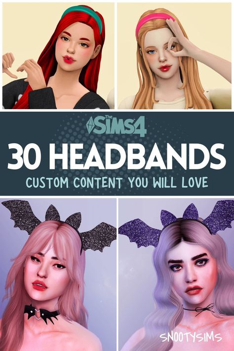 Sims 4 Headband Accessories, Sims 4 Cc Hair Headband, Sims 4 Maxis Match Headband, Sims Cc Headband, Sims 4 Hair With Headband, Ts4 Head Accessories, Ts4 Hair Accessories, Head Accessories Sims 4 Cc, Sims 4 Cc Hair With Headband