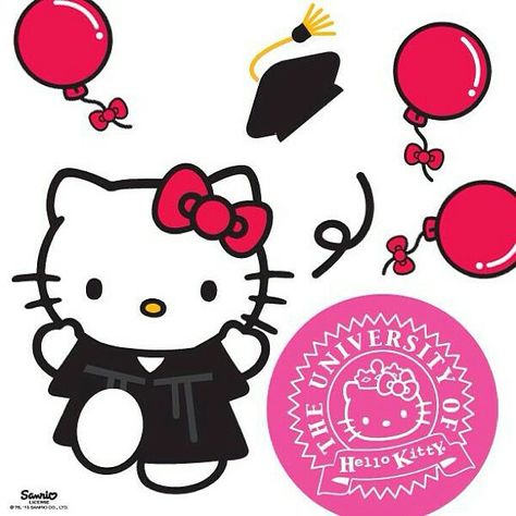 Source: hellokittylovesuk(ig). Kitty Y Spiderman, Hello Kitty Graduation, Birthday Party Planning Checklist, Graduation Nail Art, Diy Rose Bouquet, Roses Bouquet Gift, Graduation Images, Cap Graduation, Graduation Crafts