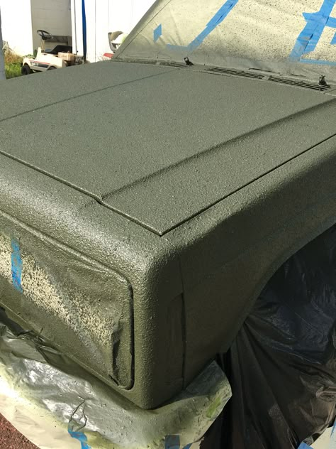 Paint after bed liner, two quarts of hunter green gloss one quart of rust red primer, mixed then thinned down to spray. Bed Liner Paint Job Truck, Bedliner Paint Job Truck, Jeep Xj Interior Mods, Raptor Liner Paint Job, Bed Liner Paint Job, Truck Bed Liner Paint, Bedliner Paint Job, Raptor Paint, Bed Liner Paint