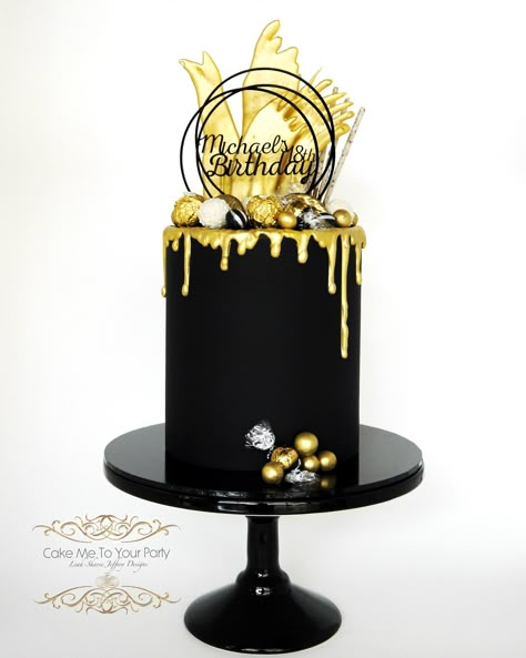 Cake For 18th Birthday, 18th Birthday Cake Designs, Black And Gold Birthday Cake, Cake Congratulations, Ironman Cake, Black And Gold Party, Black And Gold Cake, Blue Birthday Cakes, White Birthday Cakes