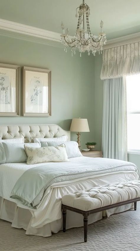 Blue French Cottage Bedroom, Shabby Chic Guest Bedroom Ideas, 2024 Bedroom Aesthetic, French Antique Bedroom Ideas, Soft Romantic Bedroom Ideas, Bridgerton Bedroom Ideas, Bridgerton Inspired Bedroom, Bridgerton Bedroom, Bridgerton Decor