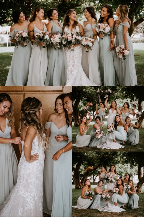 Wedding Photoshoot Ideas With Bridesmaid, Photo Ideas With Bridesmaids, Bride With 3 Bridesmaids Photo Ideas, Bridesmaids Poses, Bridesmaid Photoshoot Ideas, Wedding Group Poses, Bride And Bridesmaid Pictures Individual, Bridemaids Photoshoot Group Shots, Bride And Bridesmaid Pictures