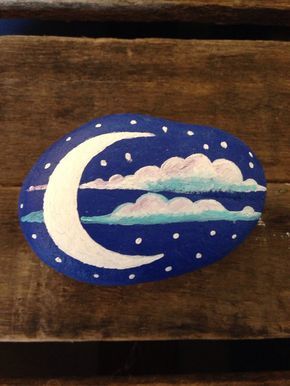 Painted Rock Moon Phase PAPERWEIGHT Painted by BrownsThreadWorks Painting Shells, Summer Rocks, Paint Rocks, Art Pierre, Rock Painting Ideas, Bigfoot Sasquatch, Painted Rocks Craft, Painted Rocks Diy, Rock Painting Ideas Easy