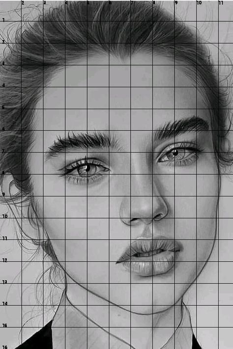 Portrait With Grid Lines, Grid Method Drawing Portraits, Portrait Drawing Tips, Face Art Drawing, Tears Art, Pencil Portraits, Pencil Sketch Drawing, Drawing Tutorial Face, Pencil Sketch Images