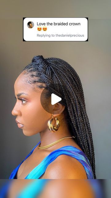 Center Part Braids Hairstyles, Hairstyle For Single Braids, Braid Styles For Knotless Braids, Knotless Braids Hairstyles For Wedding, Braids Crown Hairstyles, How To Style Single Braids, Styling My Box Braids, Styling Braids For Wedding, Formal Braid Styles