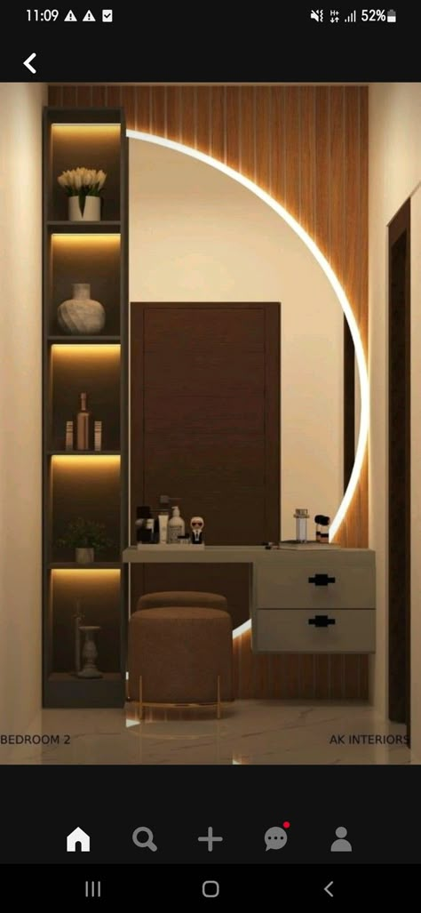 Dressing Mirrors Modern, Dressing Ideas For Bedroom, Room Farnichar Design Bedroom, Wall Drops Bedrooms, Dresing Tebal Design New Bedroom, Mirror Design In Bedroom, Cupboard Mirror Design, Drasigtable Design, Bedroom Dressing Mirror Ideas