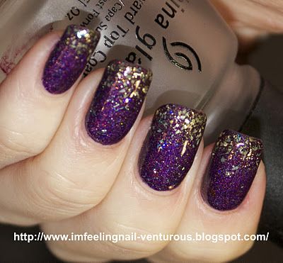 Purple Thanksgiving Nails, Nails With Gold Sparkles, Purple And Gold Nails Designs, Purple Nails With Gold, Gold And Purple Nails, Swiftie Nails, Purple Gold Nails, Sistaco Nails, Deep Purple Nails