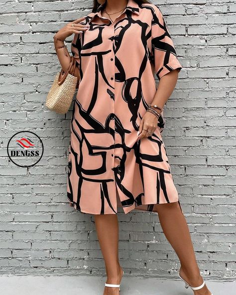 https://dengss.clothing/dengss-essnce-plus-graphic-print-button-front-shirt-dress/?feed_id=3079964&_unique_id=668a369f182a3&utm_source=Instagram&utm_medium=28dengss&utm_campaign=FS%20Posteronline%20clothing#DENGSS #fashion #style #love #instagood #like #beautiful #follow #clothing #model #beauty #happy #cute #shoes #shop #DENGSSFASHION #DENGSSSHOES #DENGSSKIDS Color: OrangeStyle: CasualPattern Type: All Over PrintDetails: Button FrontSleeve Length: Half SleeveType: ShirtNeckline: CollarSl... Shirts Gown For Women, Dresses For Plus Size Women Casual, Classy Dress Outfits Plus Size, Simple Dresses Casual Classy, Shirt Gown Styles, Shirt Dresses For Women Classy, Shirt Dress Outfit Ideas, Short Loose Dress, Gowns For Plus Size Women