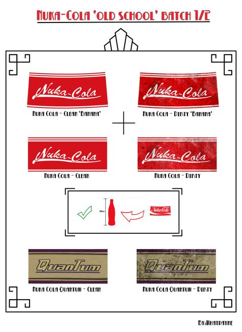 Great Nuka Cola labels for making your own Nuka Cola and Nuka Cola Quantum Nuka Cola Label, Fallout Bottle Caps, Fallout Birthday, Fallout 4 Secrets, Fallout Theme, Nuka Cola Bottle, Nuka Cola Quantum, Fallout Nuka Cola, Fallout Props