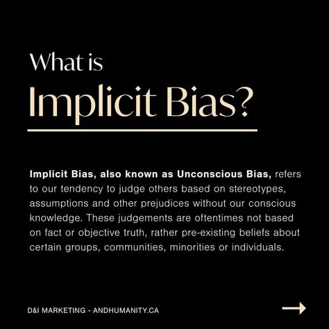 AndHumanity on Instagram: “Let's talk about Implicit Bias 🗣👥 Also known as Unconscious Bias, implicit bias refers to our tendency to judge others based on…” Unconscious Bias Quotes, Bias Quotes, Bias Quote, Implicit Bias, Unconscious Bias, People Quotes Truths, Positive Classroom Environment, Traveling Teacher, Media Bias