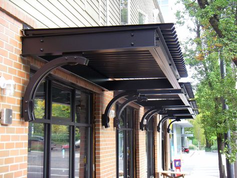 Commercial Awnings Photo Gallery                                                                                                                                                                                 More Pergola Metal, Commercial Signage, Metal Awning, Window Canopy, Canopy Architecture, Nursery Canopy, Canopy Curtains, Canopy Bedroom, Backyard Canopy