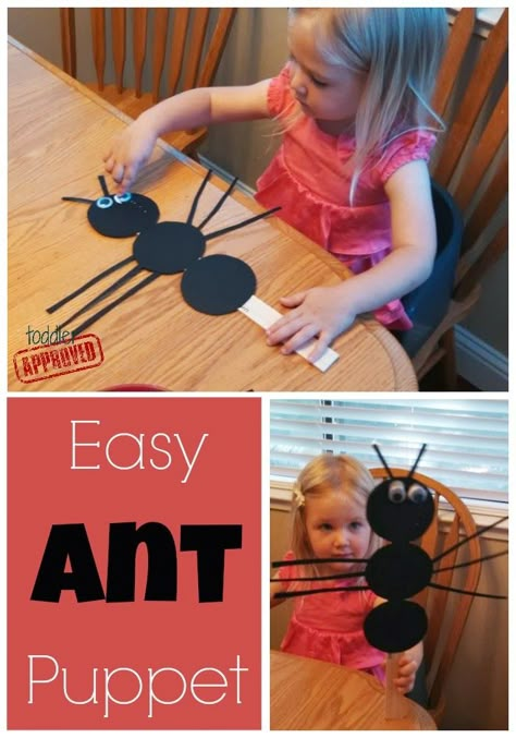 Toddler Approved!: Simple Bug Activities for Kids {Denise Fleming Virtual Book Club for Kids} Ant Puppet, Ant Crafts, Bug Activities, Insects Preschool, Bugs Preschool, Insect Crafts, Insects Theme, Bug Crafts, Daycare Crafts