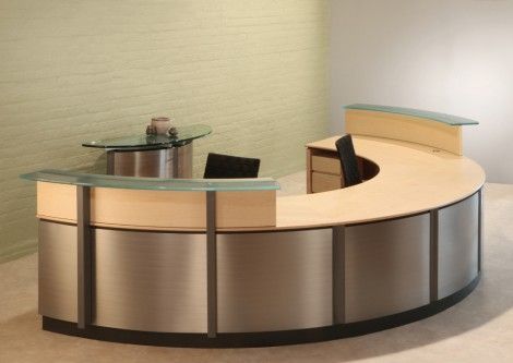 Semi- circle Reception Desks and modern reception furniture with circular Glass counters. Circle Reception Desk, Modern Reception Furniture, Reception Desk Size, Serving Counter, Curved Reception Desk, Desk Reception, Modern Reception Desk, Reception Desk Design, Back Painted Glass